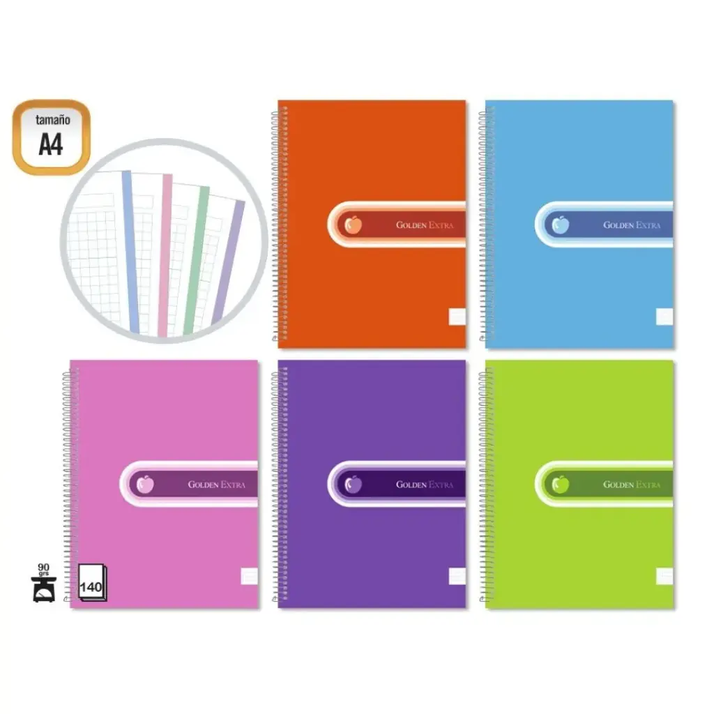 GOLDEN EXTRA CUADERNO T.F. A4 140 H. MICROPERFORADO