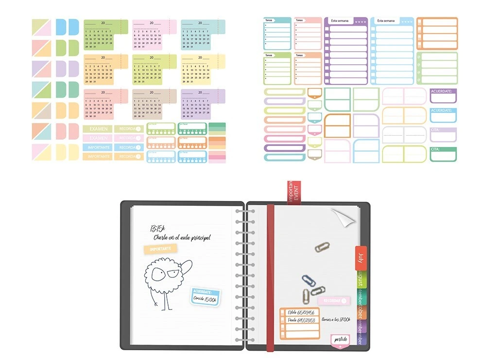NOTAS PLANNER 2 HOJAS DE PEGATINAS PLANIFICADORAS