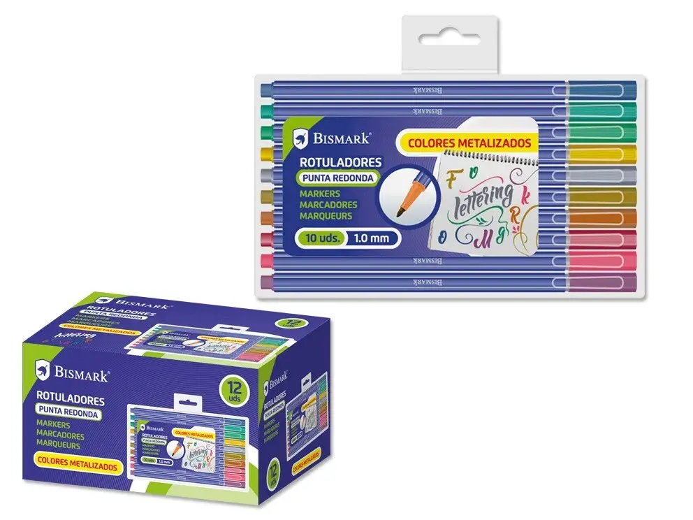 ROTULADOR PUNTA METALICA 10 COLORES SET LETTERING