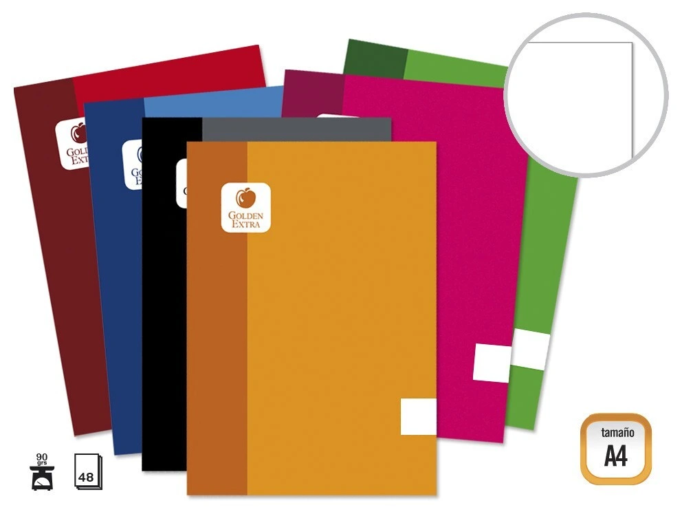 GOLDEN LIBRETA BLOCK  A4, 90 GRM. 48 HOJAS LISO