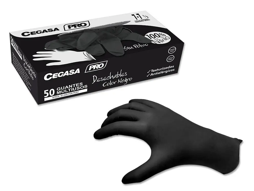 GUANTES NITRILO S/P NEGRO PRO  CEGASA