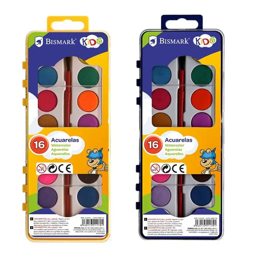 ACUARELAS BISMARK KIDS 16 UDS.