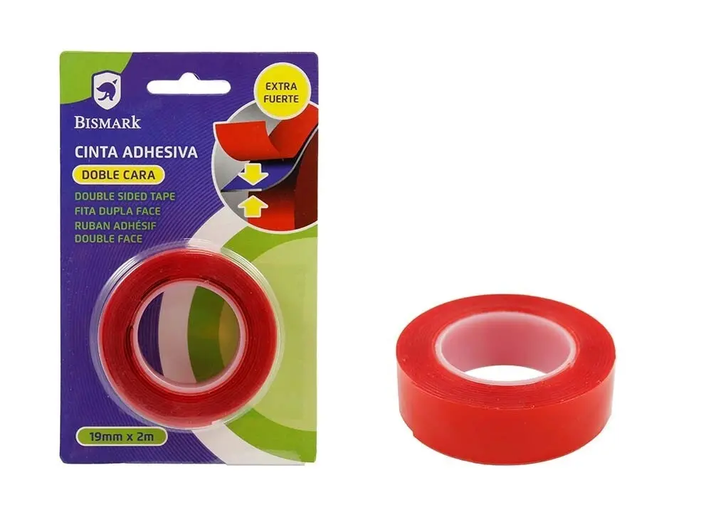  CINTA ADHESIVA ACRILICA DOBLE CARA 2MX19mmX1mm 