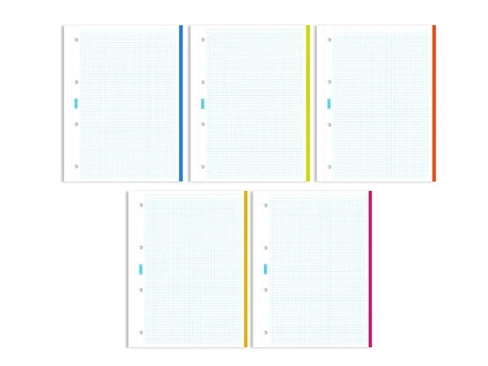 RECAMBIO A4 /4 TALADROS 100 H ,5 BANDAS DE COLOR