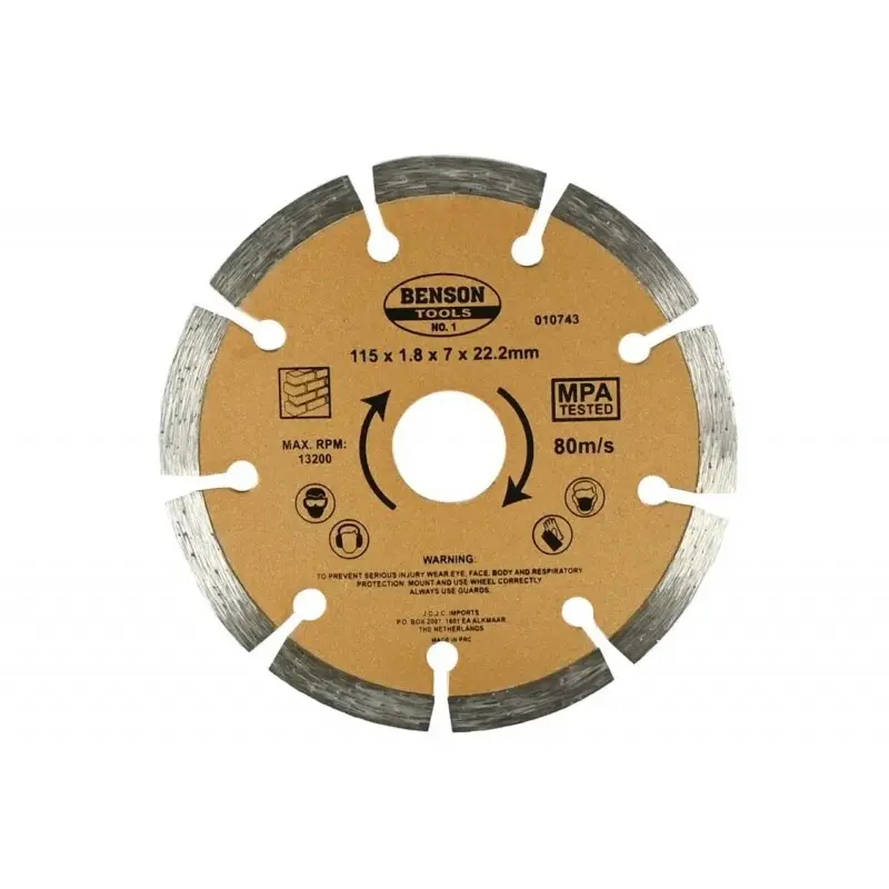 DISCO DE CORTE DIAMANTE Ø 115MM SEGMENTADO PIEDRA/LADRILLO/HORMIGON