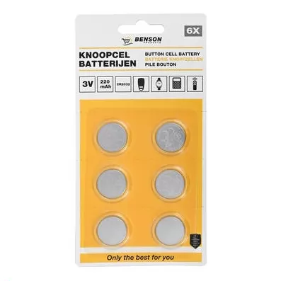 PILA DE LITIO 3V. CR2032 (PÀCK 6) - BENSON -