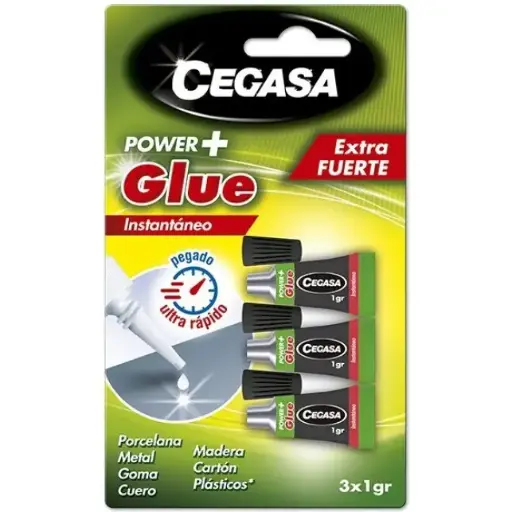 [329963] ADHESIVO INSTANTANEO CEGASA POWER GLUE 3X1 GR
