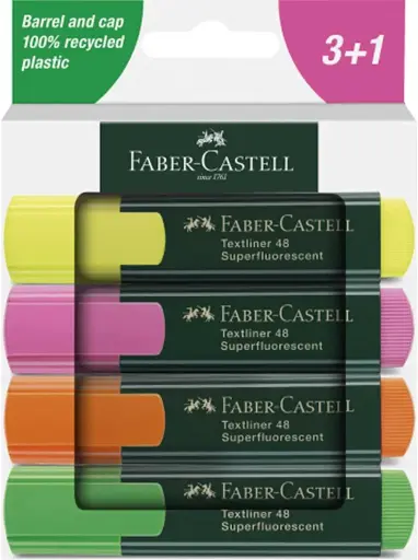 [254844] MARCADOR FLUORESCENTE FABER MCASTELL TEXTLINER 48 SURTIDOS -BLISTER 4UND-