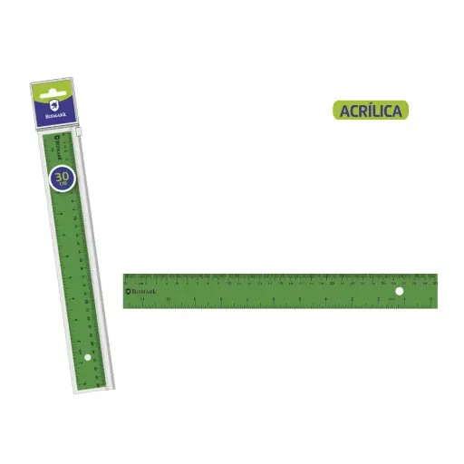 [333082] REGLA ACRÍLICA VERDE 30 CM EN FUNDA