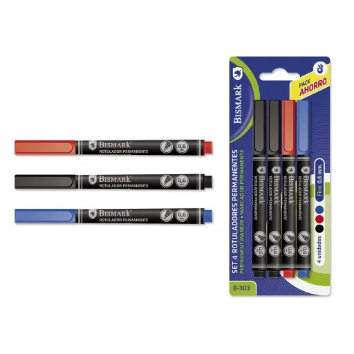 [329355] ROTULADOR PERM. F. 0,6 MM. BISMARK SET 4 UNIDADES