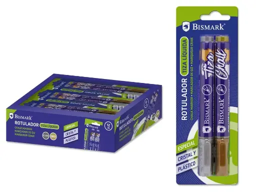 [328254] ROTULADOR TIZA BISMARK (PACK 2) DORADO Y PLATEADO