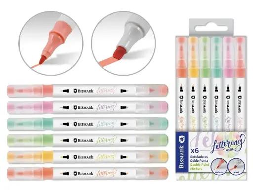 [331152] ROTULADORES DOBLE PUNTA LETTERING PASTEL 6 UND