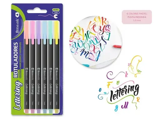 [329948] ROTULADORES LETTERING 6 COLORES PASTEL