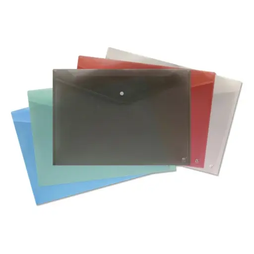 [325093] SOBRE PORTADOCUMENTOS EN POLIPROPILENO A4 350x225 CON BROCHE COLORES SURTIDOS