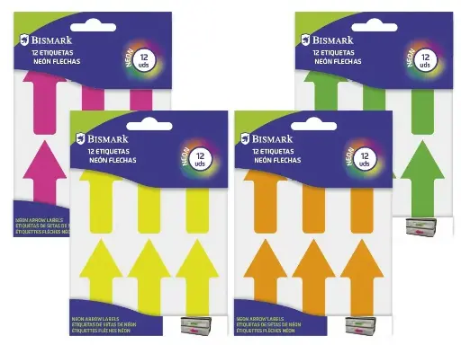 [333106] ETIQUETAS NEON FLECHAS 2 HOJAS