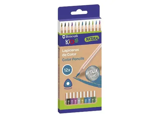 [330158] NATURAL COLOR LAPICEROS MADERA 12 COLORES METALICO