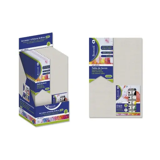 [327024] SET LIENZO C/ 6 PINTURAS ACRILICAS 12 ML