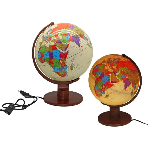 [320074]  ESFERA 25 CM MARCO POLO CON LUZ, GLOBO TERRAQUEO