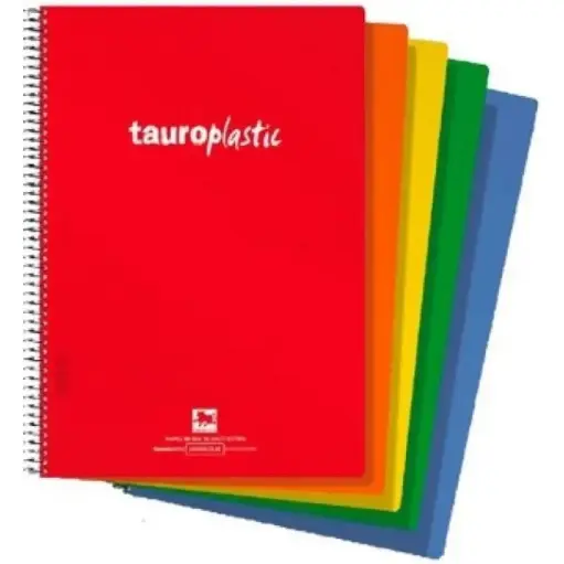 [62803-90] CUADERNO ESPIRAL TAUROPLASTIC 80H FOLIO 90GR 3X3 T/ PP COLORES SURTIDOS TAURO