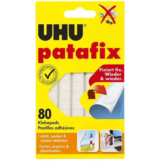 [3007900] UHU MASILLA DE FIJACIÓN PATAFIX ADHESIVO REMOVIBLE 80 PASTILLAS