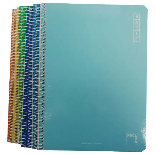 [16428] PACSA CUADERNO BASIC 80H 4º 60GR 4X4MM TAPAS CARTÓN PACK 10 UD COLORES SURTIDOS
