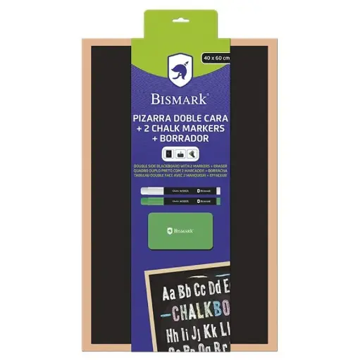 [329364] PIZARRA NEGRA + 2 ROTULADORES TIZA +BORRADOR - bismark