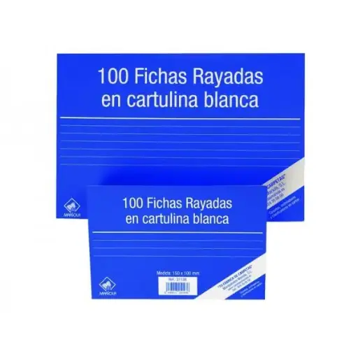 FICHA RAYADA CARTULINA 180GR BLANCA - MARIOLA -
