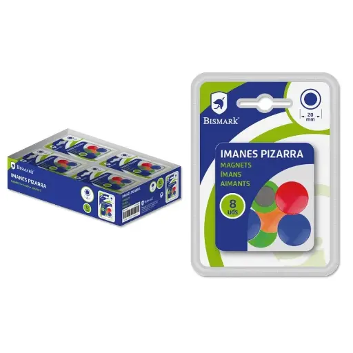 [328072] IMANES PIZARRA 20 MM 8 UNIDADES - BISMARK -
