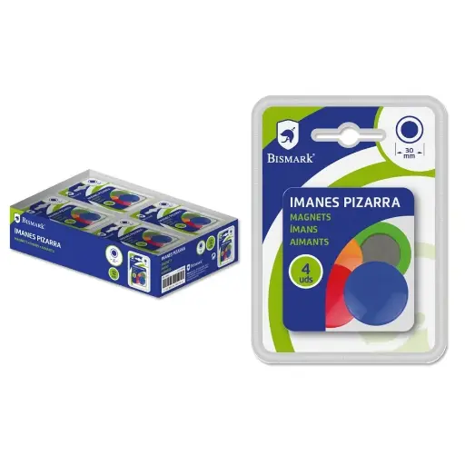 [328073] IMANES PIZARRA 30 MM 4 UDS DOBLE - BISMARK -