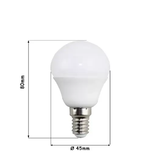 BOMBILLA LED ESFÉRICA E14 P45 5W B. FRIO